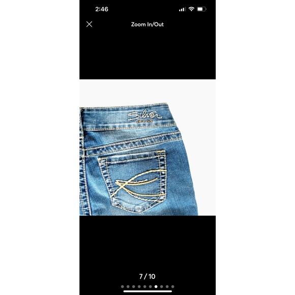 Silver Jeans Suki Capri Mid Rise Stretch Denim Blue Women’s Size W29 - Picture 8 of 10